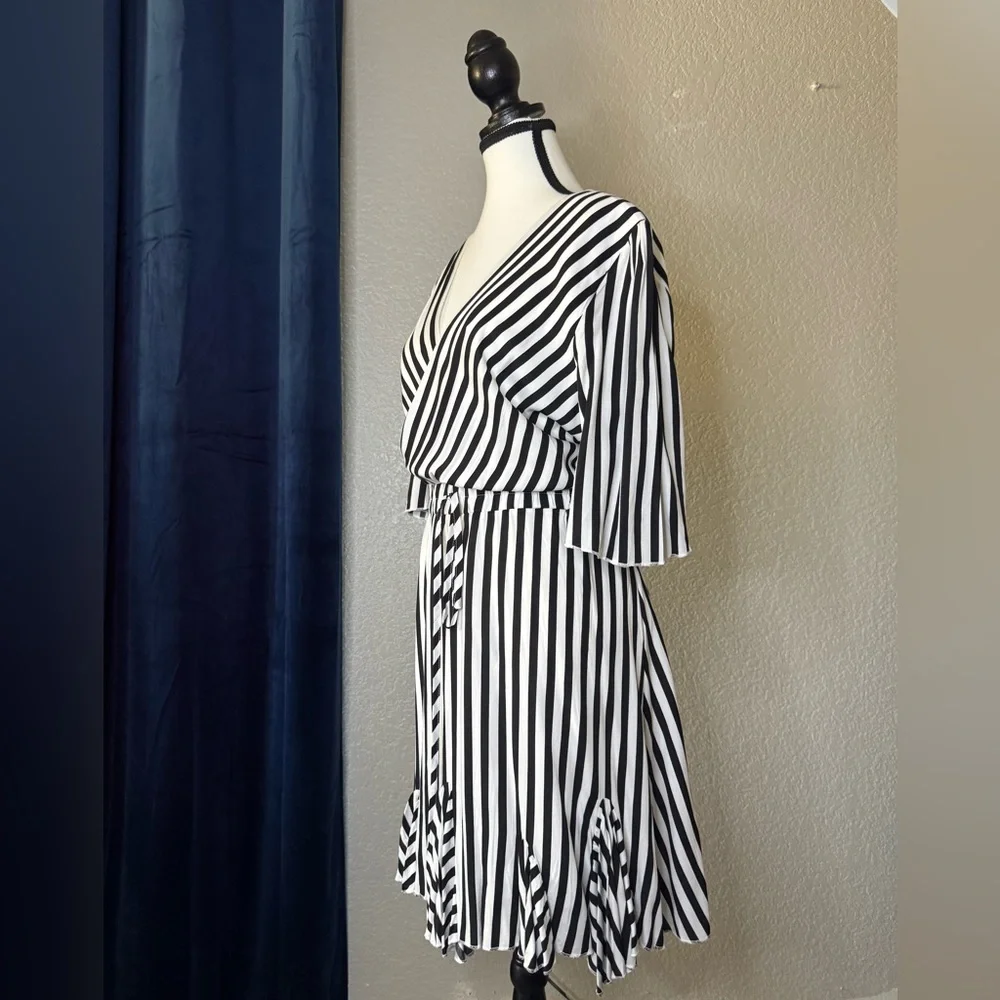 Pretty Garden NWT Black & White Stripped Dress | Size L - Picture 2 of 5